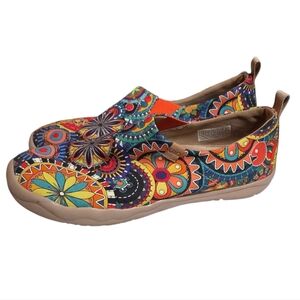 UIN Blossom Toledo I Women's Slip-On Canvas Floral Shoes Size 9.5